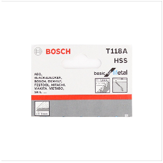 Stichsägeblt T 118 A Gesamt-L.92mm Zahnt.1,1-1,5mm HSS 5 St./Karte-Beschreibung lesen