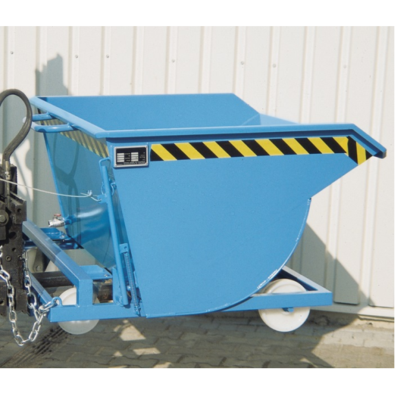 Conteneur à copeaux 0,75 m³ L1620xL1180xH1060mm laqué bleu clair.Trgf.1250kg-Leggi tutto
