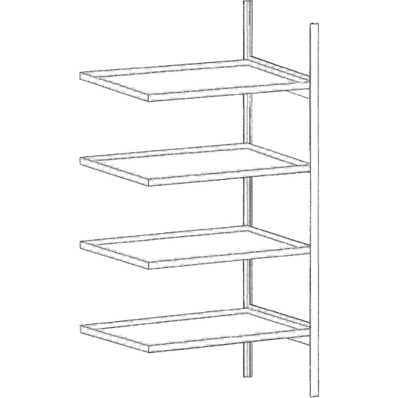 Kleingebinderegal B1000xT600xH2000mm Anbauregal 4 Wannenböden-Beschreibung lesen