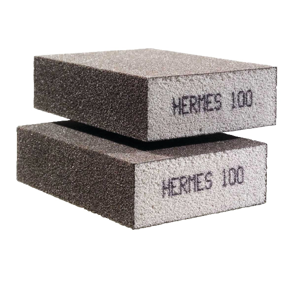 Éponge abrasive 4 faces 70x100x27mm G100 - HERMES - 6005969-Lire la description
