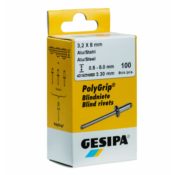 Blindniet PolyGrip Nietschaft dxl 4,0x10,0mm Alu/Stahl 100 St.-Beschreibung lesen