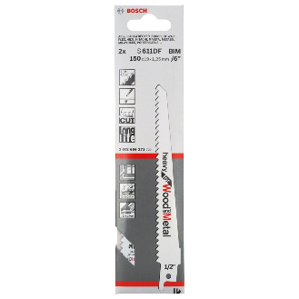 Säbelsägeblt S 611 DF L.150mm B.19mm TPI 6 4,m 2 St./Karte-Beschreibung lesen