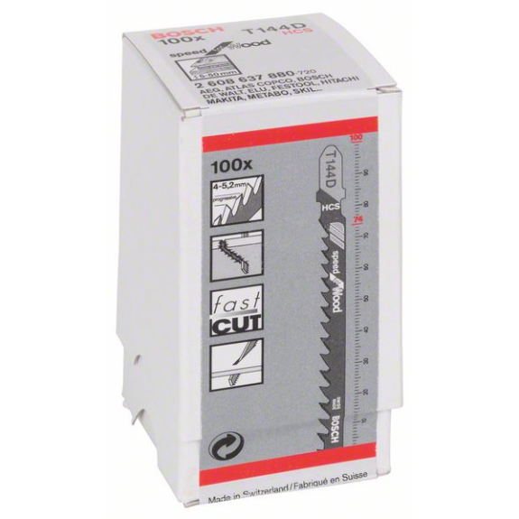 Stichsägeblt T 144 D Speed for Wood L.100mm Zahnteilung 4-5,2mm HCS 100er Pack-Beschreibung lesen