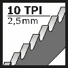 Säbelsägeblt S 1122 HF L.225mm B.19mm TPI 10 2,5mm 25 St./Karte