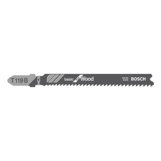 Stichsägeblt T 119 B Basic for Wood L.92mm Zahnteilung 1,9-2,m HCS 5er Pack-Beschreibung lesen