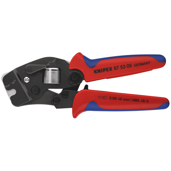 Crimpzange L.190mm 0,08-10,0+16 (AWG 28-5 ) mm² brün.2K-Hülle-Beschreibung lesen