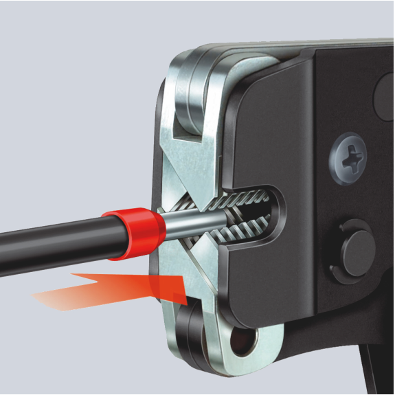 Crimpzange Gesamt-L.190mm 0,08-10,0 (AWG 28-7) mm² brün.Mehrkomp.-Hüllen-Beschreibung lesen