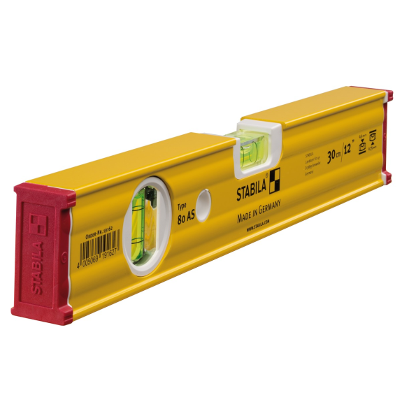 Wasserwaage 80 AS 30cm Alu.gelb ± 0,5 mm/m-Beschreibung lesen