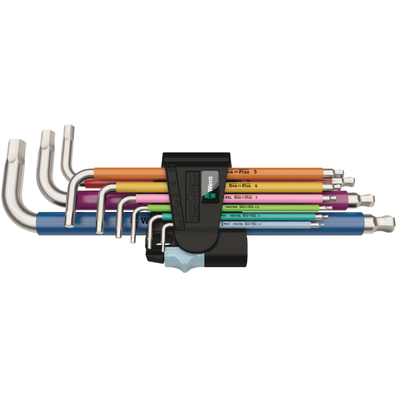 Jeu de tournevis coudés 3950 SPKL/9 SM 9 pièces SW 1,5-10 mm VA, code couleur-Leggi tutto