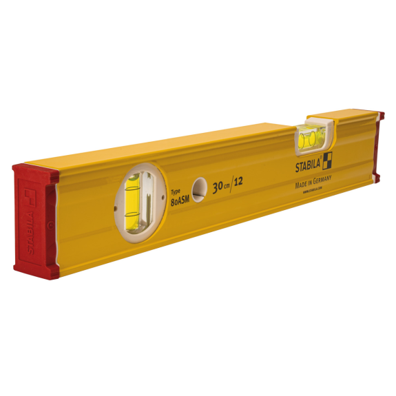 Wasserwaage 80 ASM 30cm Alu.gelb ± 0,5 mm/m-Beschreibung lesen