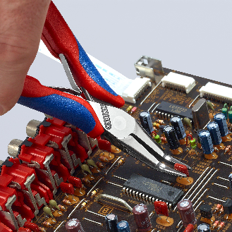 Elektronik-Greifzange Gesamt-L.145mm flachrunde Backen Form 8 Mehrkomp.-Hüllen-Beschreibung lesen