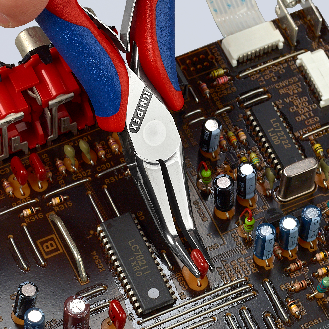 Elektronik-Greifzange Gesamt-L.145mm flachrunde Backen Form 8 Mehrkomp.-Hüllen-Beschreibung lesen