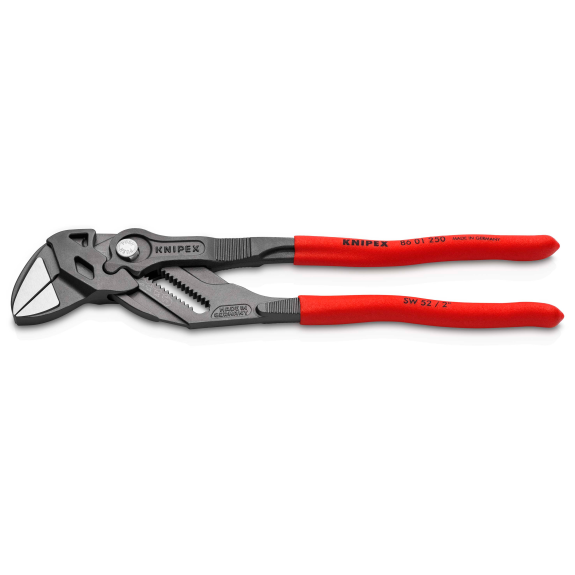 Pince clé L.250mm noir à serrage rapide L.52mm revêtement plastique-Leggi tutto