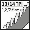 Säbelsägebl. S 1025 VF L.200mm B.19mm TPI 10-14 1,8-2,6mm varioverz. 5 St./Karte