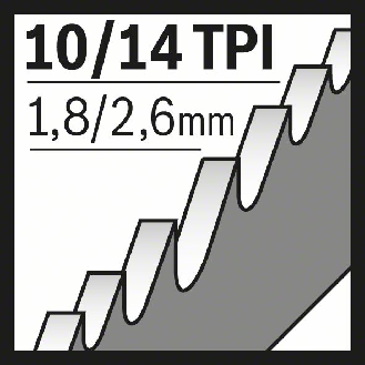 Säbelsägeblt S 1125 VF L.225mm B.19mm TPI 10/14 1,8/2,6mm varioverz. 5er Pk.-Beschreibung lesen