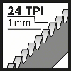Säbelsägeblt S 922 AF L.150mm B.19mm TPI 24 1mm gewellt,gefr.5 St./Karte