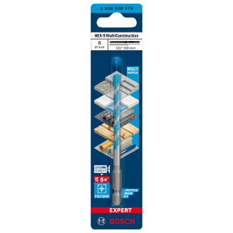 Steinbohrer Expert HEX-9 D.6mm Arbeits-L.60mm Gesamt-L.100mm 6-kant-Beschreibung lesen