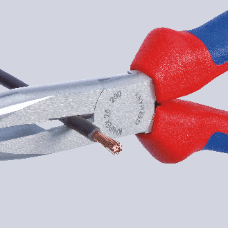 Flachrundzange L.200mm pol.ger.Ku.-Überzug-Beschreibung lesen