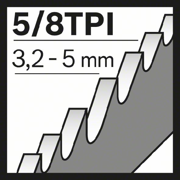 Säbelsägeblt S1210VF L.300mm B.22mm TPI 5/8 3,2-5mm varioverzahnt 5er Pk. Säbelsägeblt S1210VF L.300mm B.22mm TPI 5/8 3,2-5mm varioverzahnt 5er Pk.-Beschreibung lesen