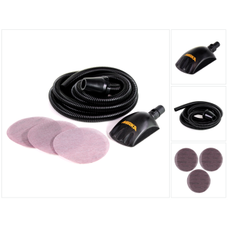Mirka Roundy Starter Kit Grip 150mm avec 15 Schleifscheiben & Saugschlauch ( KIT00ROUND )-Lire la description
