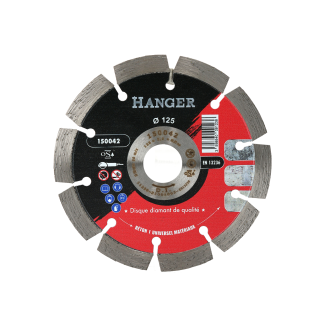 Disque diamant 125 mm pour le béton segment 10 mm - HANGER - 150042-Lire la description