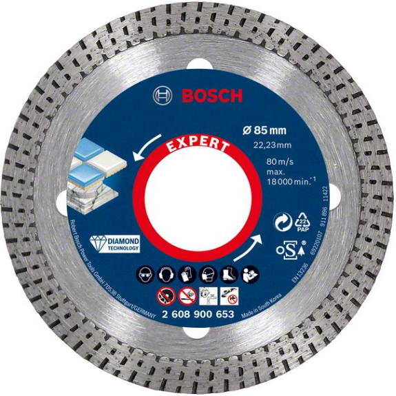 Bosch EXPERT HardCeramic Diamanttrennscheiben, 85 x 22.23 x 1,6 x 7 mm-Beschreibung lesen