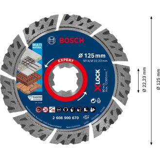 Bosch EXPERT MultiMaterial X-LOCK Diamanttrennscheiben, 125 x 22,23 x 2,4 x 12-Beschreibung lesen