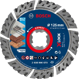 Bosch EXPERT MultiMaterial X-LOCK Diamanttrennscheiben, 125 x 22,23 x 2,4 x 12-Beschreibung lesen