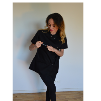 Blouse médicale CARLA Noir-Lire la description
