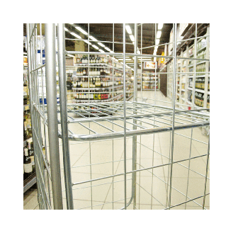 Roll conteneur 2 côtés électro-zingué avec roues polyamide-Lire la description