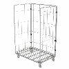 Maxi Roll conteneur 3 côtés électro-zingué PKM13-EZ - Roues Polyamide - 2 fixes 2 piv. avec frein