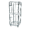 Roll conteneur 4 côtés 2 demi portes électro-zingué PKM01-EZ - Polyamide - 4 piv. dont 2 avec frein