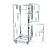 Roll conteneur 4 côtés 2 demi portes électro-zingué PKM01-EZ - Polyamide - 4 piv. dont 2 avec frein
