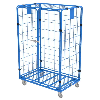 Roll conteneur 4 côtés avec double porte et roues en polyamide
