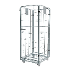 Roll conteneur 4 côtés 1 porte électro-zingué PKM01-EZ - Polyamide 4 piv. dont 2 avec frein