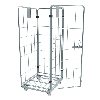 Roll conteneur 4 côtés 1 porte électro-zingué PKM01-EZ - Polyamide 4 piv. dont 2 avec frein