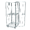 Roll conteneur 4 côtés 1 porte électro-zingué PKM01-EZ - Polyamide 4 piv. dont 2 avec frein