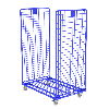 Maxi Roll conteneur 2 côtés sécurité antivol PKM10-RAL - Roues Polyamide - 2 fixes 2 piv. avec frein