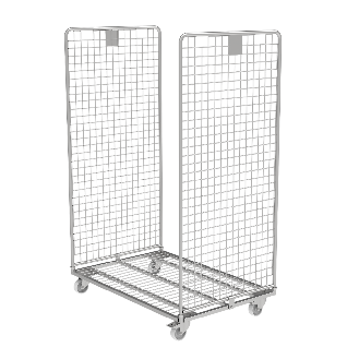 Maxi Roll conteneur 2 côtés sécurité antivol PKM10-EZ - Roues Polyamide - 2 fixes 2 piv. avec frein-Lire la description