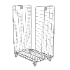 Maxi Roll conteneur 2 côtés sécurité antivol PKM10-EZ - Roues Polyamide - 2 fixes 2 piv. avec frein