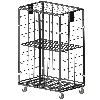 Roll conteneur 4 côtés avec double porte et roues polyamide