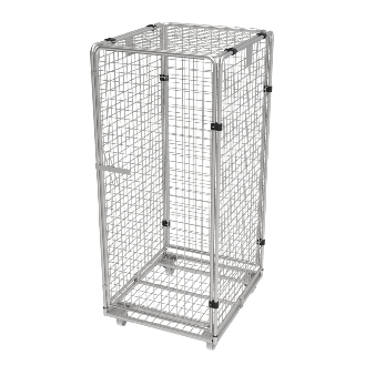 Roll conteneur sécurité antivol électro-zingué PKM06-EZ - Roues Polyamide - 2 fixes & 2 piv avec frein-Lire la description