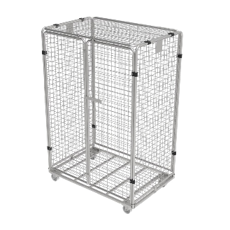 Maxi Roll conteneur sécurité antivol PKM10-EZ - Roues - Polyamide 100 mm 2 fixes et 2 piv avec frein-Lire la description