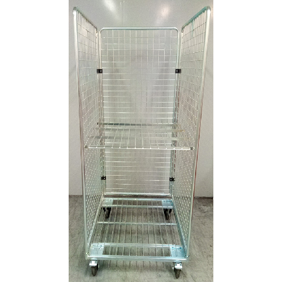 Roll conteneur 3 côtés petites mailles électrozingué-Lire la description