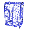 Conteneur de stockage antivol 4 côtés avec roues en polyamide