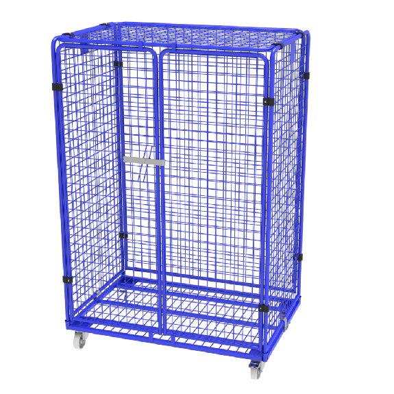 Conteneur de stockage antivol 4 côtés avec roues en polyamide-Lire la description