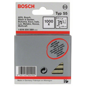 Schmalrückenklammer Typ 55, geharzt 6 x 1,08 x 19 mm, 1000er-Pack-Beschreibung lesen