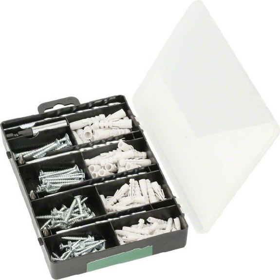 Bosch Befestigungs-Set 173-teilig, Bohrer, Dbel, Schrauben, Bits in Sortierbox-Beschreibung lesen