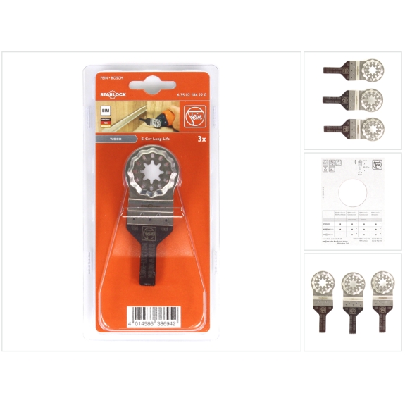 Fein E-Cut Long-Life-Sgeblatt, Lnge 30 mm, Breite 10 mm, VE 3 St, Aufnahme SL-Beschreibung lesen