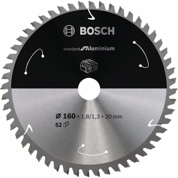 Bosch Akku-Kreissgeblatt Standard for Aluminium, 160 x 1,8/1,3 x 20, 52 Zhne-Beschreibung lesen